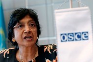 U.N. High Commissioner for Human Rights Pillay addresses the OSCE permament council in Vienna