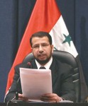 File picture shows Salim al-Jabouri, spokesman of the Sunni Accordance Front, reading a statement in Baghdad