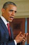 Obama delivers remarks at a naturalization ceremony for active duty service members and civilians at the White House in Washington