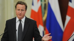 British Prime Minister David Cameron spe