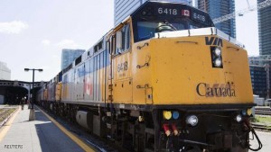 File of a Via Rail train waits to leave the station at Union Station in Toronto