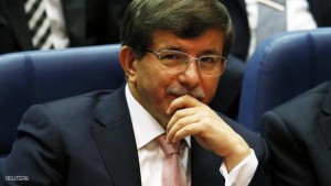 Turkey's Foreign Minister Ahmet Davutoglu attends a meeting at AK Party (AKP) headquarters in Ankara