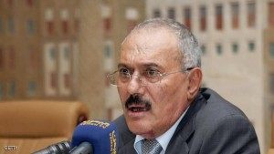 Yemeni President Ali Abdullah Saleh spea