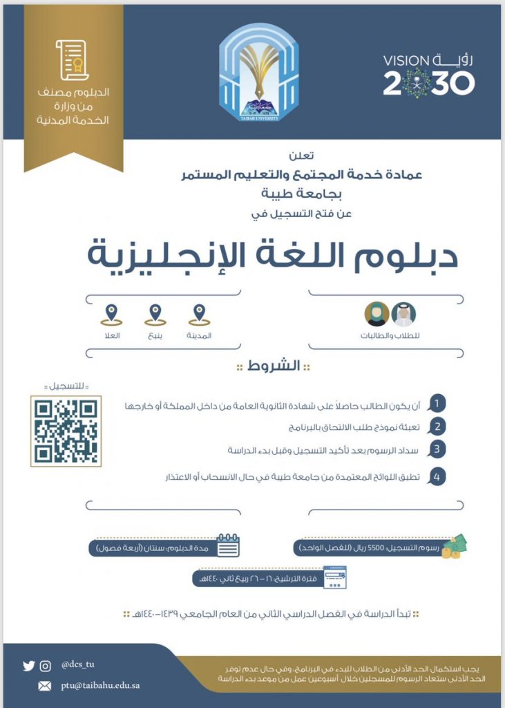 دبلوم اللغة الانجليزية الجامعة السعودية الالكترونية