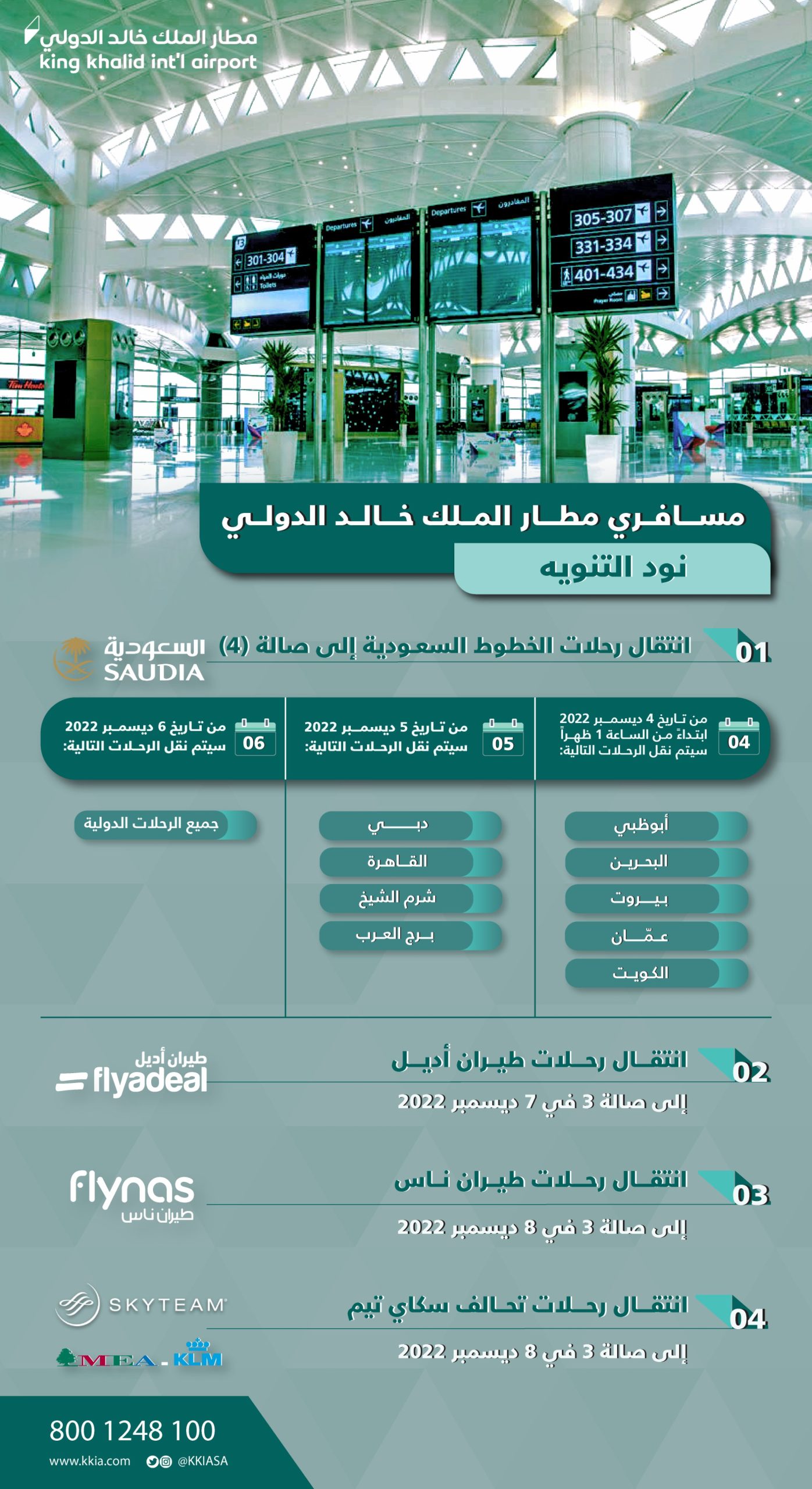 إعادة تنظيم خطة الانتقال لمشغلي خطوط الطيران في مطار الملك خالد