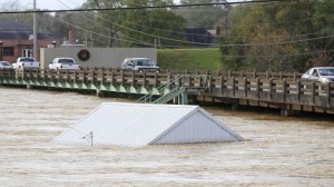 Traffic goes across the bridge on Alabama hwy 87 at the Pea River in Elba