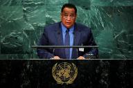وزير الخارجية السوداني إبراهيم غندور يتحدث أمام الجمعية العامة للأمم المتحدة في نيويورك يوم 24 سبتمبر أيلول 2016. تصوير: إدواردو مونوز - رويترز