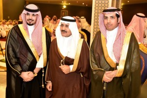 الرائد  مشاري العصيمي     معالي وزير الدولة محمد بن فيصل أبو ساق       العريس