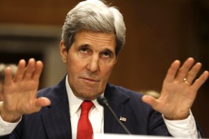 U.S. Secretary of State John Kerry testifies at the Senate Foreign Relations Committee while on Capitol Hill in Washington